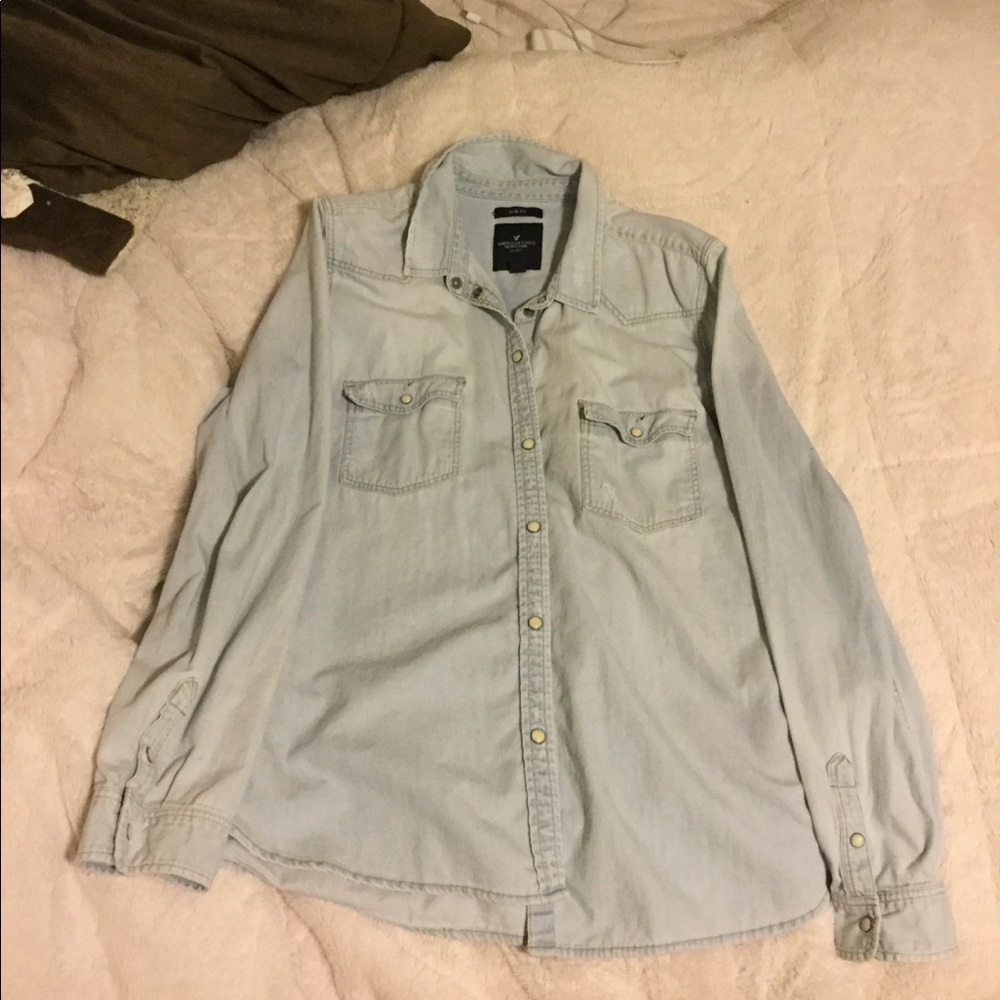 American Eagle Button Down Denim Shirt